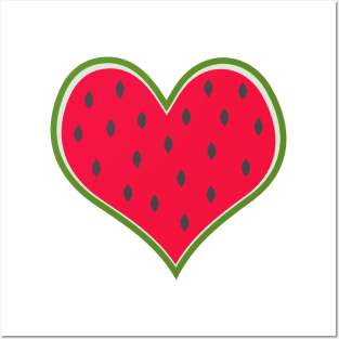 Heart shaped watermelon Posters and Art